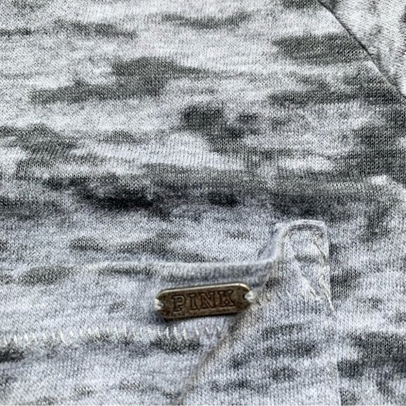 PINK Victoria's Secret Grey Burnout Long Sleeve Top T-shirt Size Small - Picture 11 of 14